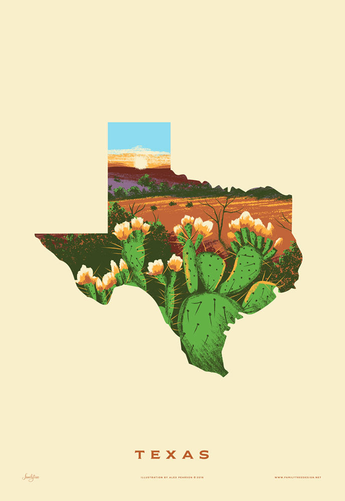 Texas State Print - Prickly Pear