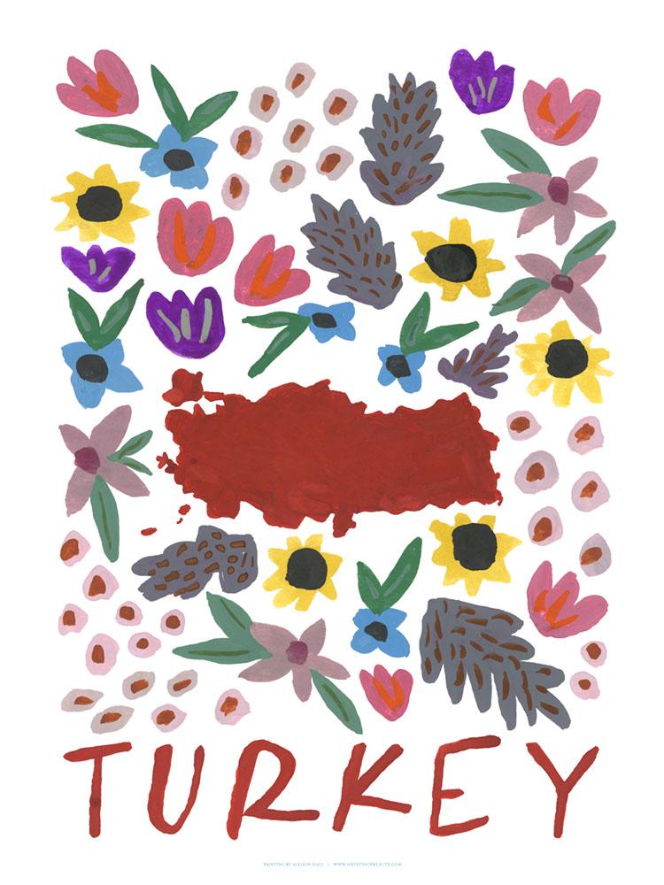 Turkey Gouache Print
