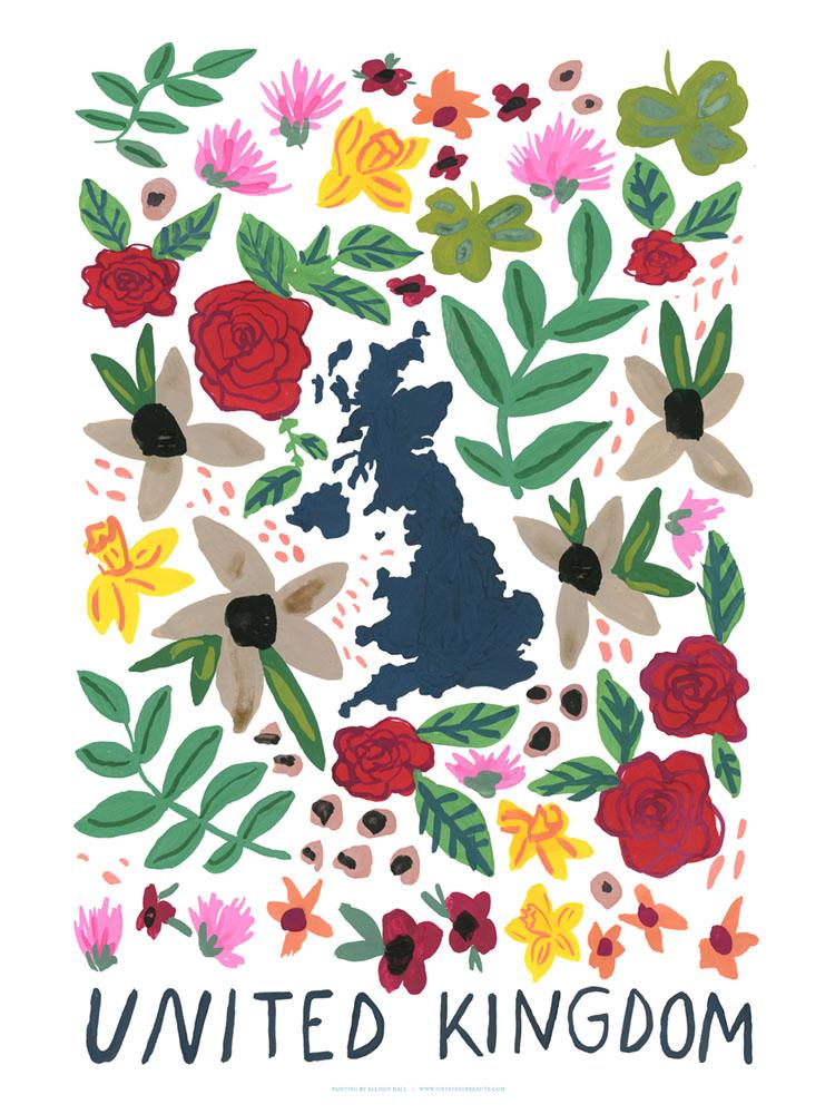 UK Gouache Print