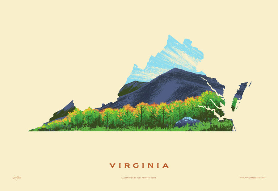 Virginia State Print - Blue Ridge Mountains