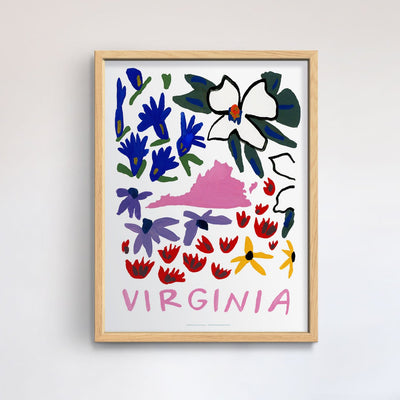 Virginia American Gouache Print