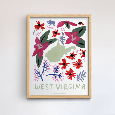 West Virginia American Gouache Print