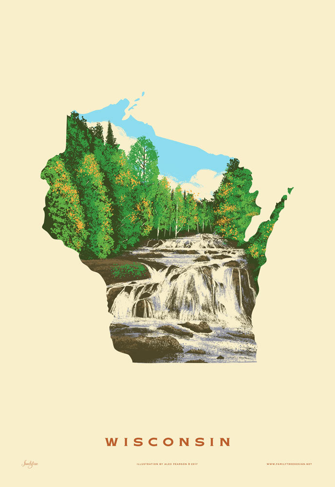 Wisconsin State Print - Copper Falls