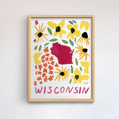Wisconsin American Gouache Print
