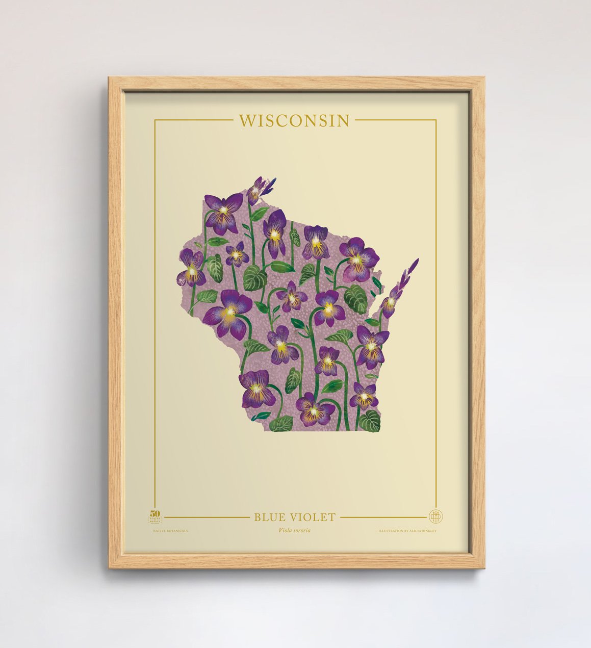 Wisconsin Native Botanicals Print - 50 States Of Beauty