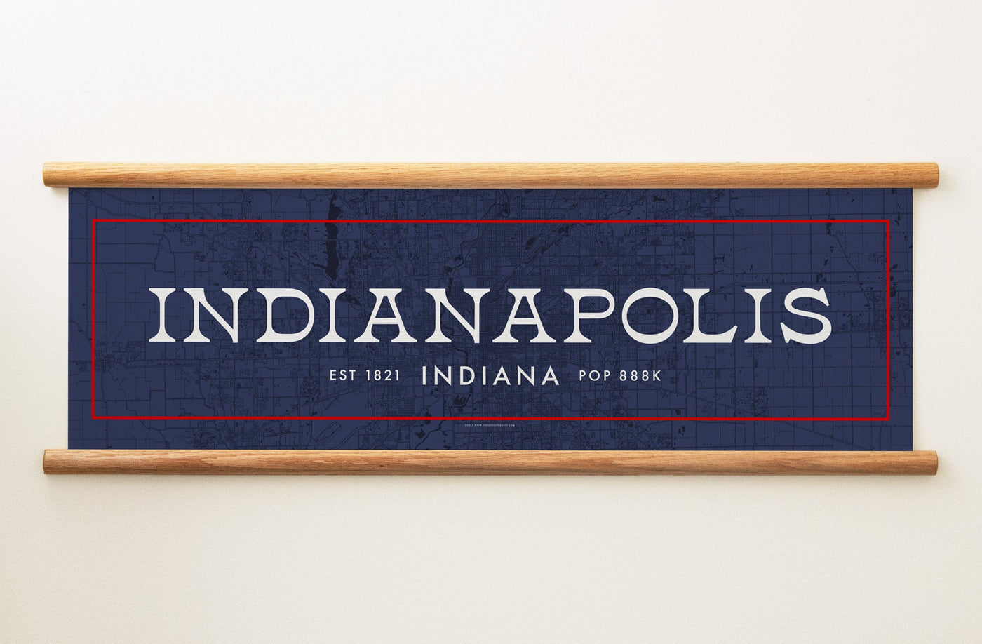 Indianapolis Indiana Canvas Map
