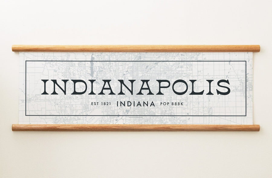 Indianapolis Indiana Canvas Map
